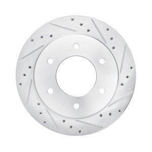 Ford Bronco Brake Rotor (1) - Rear Right - R1 Concepts - Drilled & Slotted - Silver - `19-`25